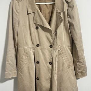 Beige trench coat jacket